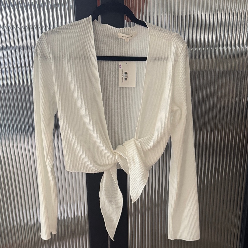 Wishlist Ribbed Tie-Front Top